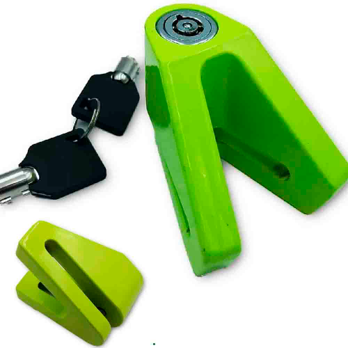 CANDADO DISCO MOTOS SEGURIDAD VERDE